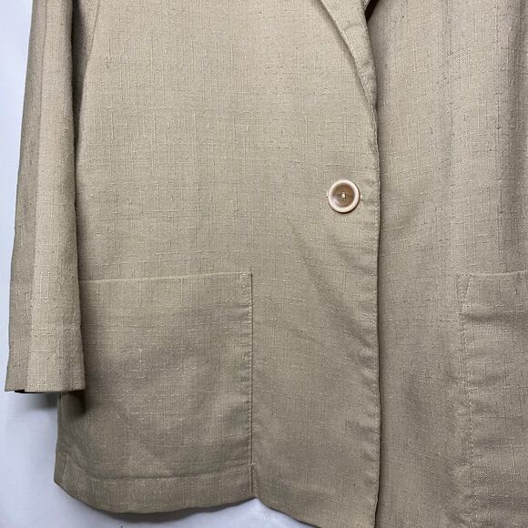 Joanna Petite| Women's vintage beige collared jacket blazer - Picture 5 of 16